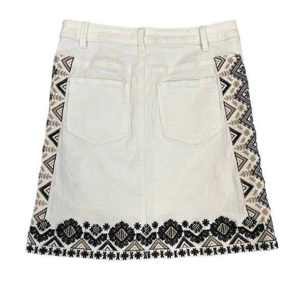 Pilcro and the Letterpress White Black Denim Skirt 4 - Picture 4 of 5